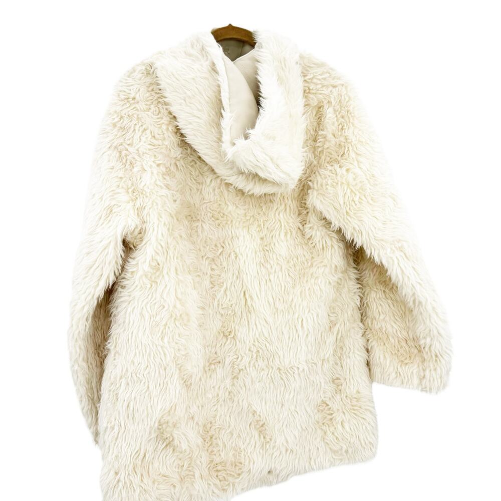 A.L.C. Faux Shearling Winston Hooded Toggle Closure Coat Cream Size XS NWT - Picture 8 of 15